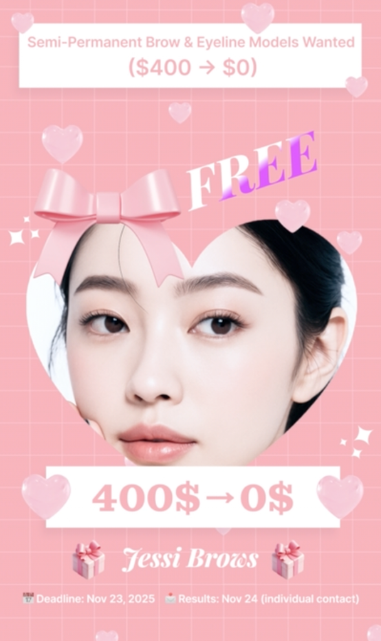 Eyebrow & Eyeliner Semi(Model Benefit: $400 → $0 Free Procedure)64520064364929120