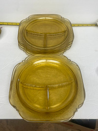 Amber depression glass plates
