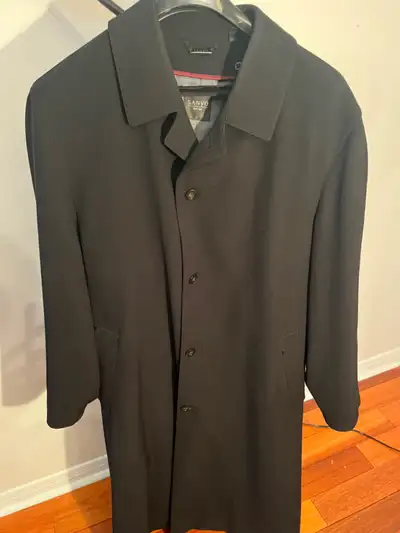 MENS GORGEOUS BLACK TRENCH COAT SIZE 42 -44, View more
