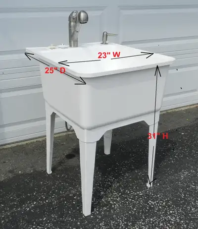 laundry tub with pull  out tap and soap dispenser, View more