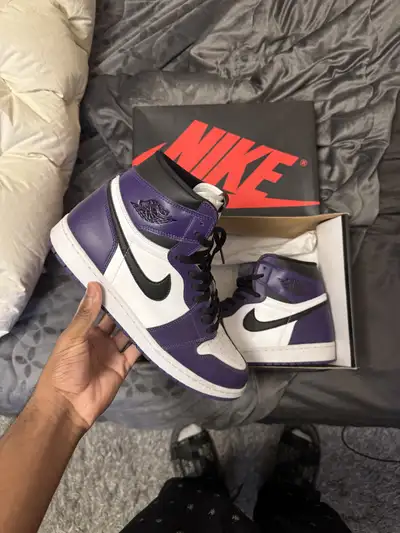 Jordan 1 Court Purple size 12, View more