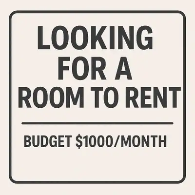 Looking for a Room to Rent – Budget $1000/month Hi! I’m looking for a private room to rent with a bu...