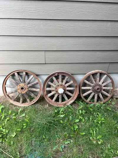 Heavy steel wagon wheels $50 each or 125 for all