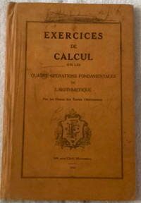 LIVRE ANCIEN  EXERCICES DE CALCUL 1945