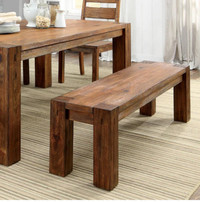 Wayfair Bethany Solid Wood Dark Oak Bench and Dining Table