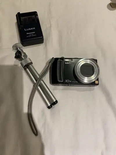 Lumix 10x Optical Zoom Camera with stand and battery pack, View more