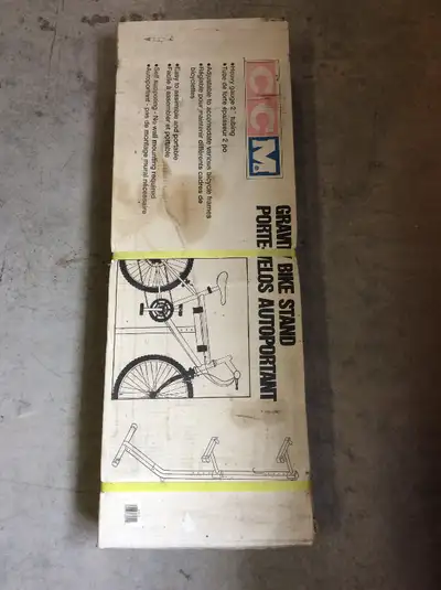 CCM Gravity Bike Stand. New in box, never opened. Holds 2 bicycles. Asking $20