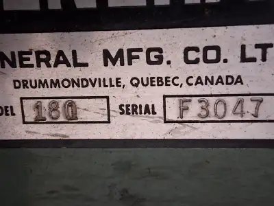 General planer jointer, cast iron deck, on stand, 36x4 deck model 180