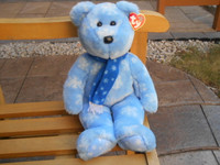 Ty "1999 Snowflake Teddy" - 13" - Beanie Buddies Collection