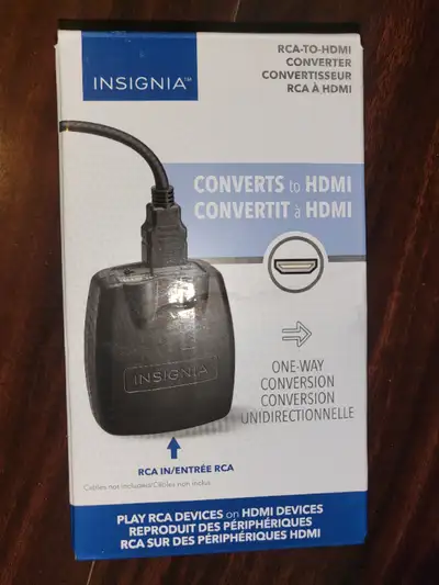 Insignia RCA to HDMI Converter with Power Adapter. Convert Signals from old analog Device to HDMI. (...