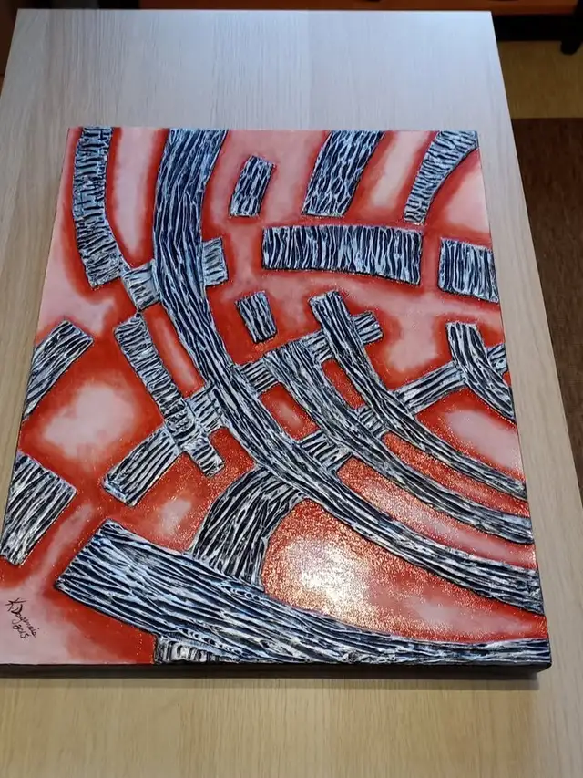  Bold Original Acrylic Painting – 20" x 16" in Arts & Collectibles in Gatineau - Image 5