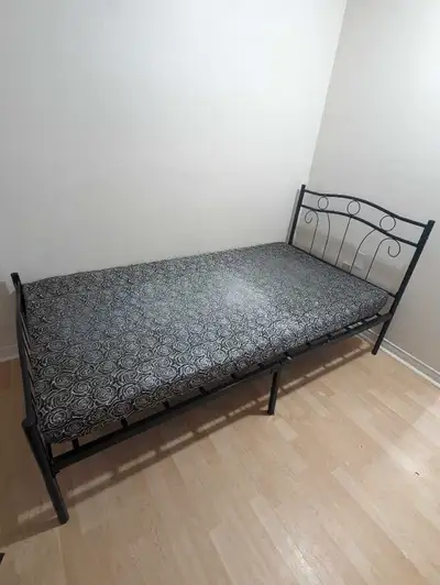 Single bed frame with mattress 