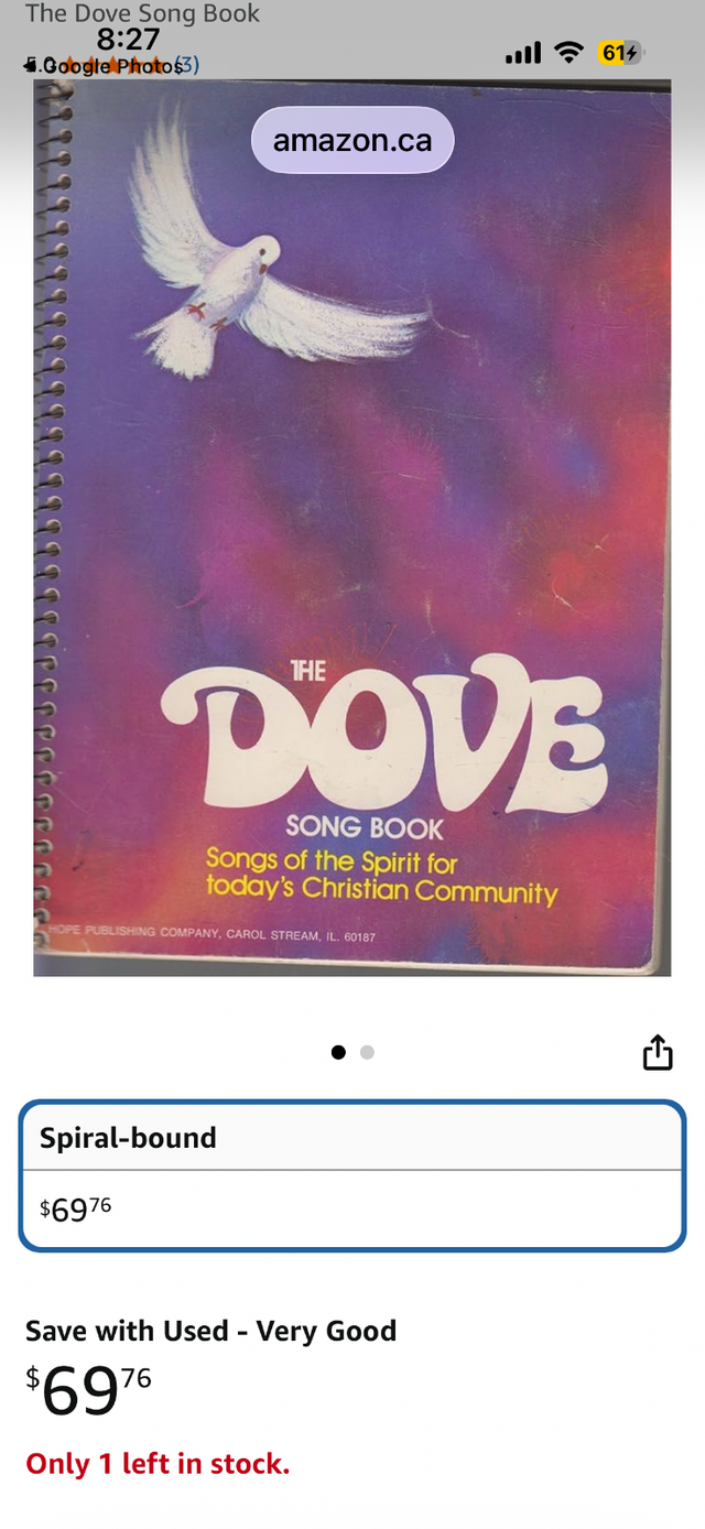 The Dove Song Book Songs of the Spirit for today's Christian $20 in Other in Mississauga / Peel Region - Image 6
