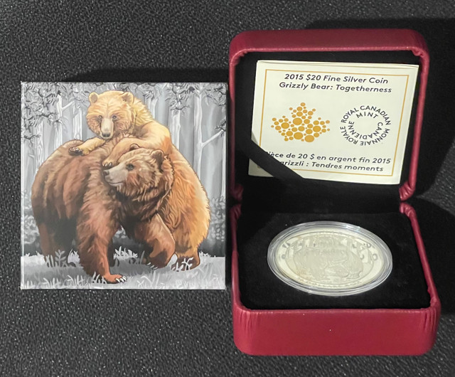 Grizzly Bear: Togetherness - RCM 2015 $20 1 oz. Fine Silver Coin in Other in City of Toronto - Image 2