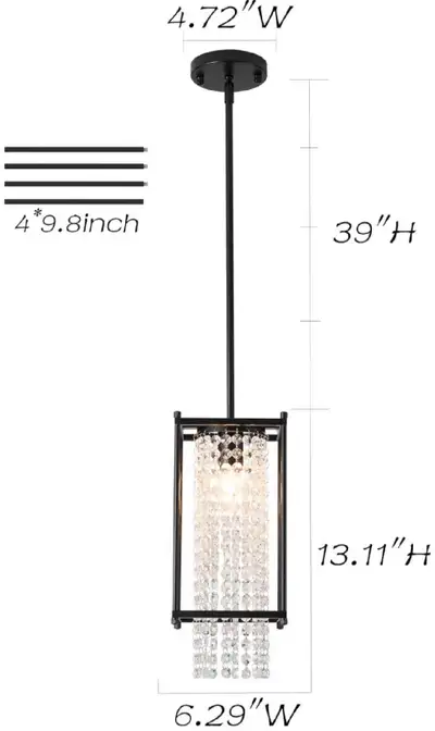 Brand: Atop Lighting DecorMini Crystal Chandelier Black Modern.., View more