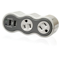 Surge Protector with 2.1 Amp USB outlets: Perfect for travel