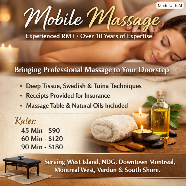 Mobile Massage - Deep Tissue & Swedish Mix