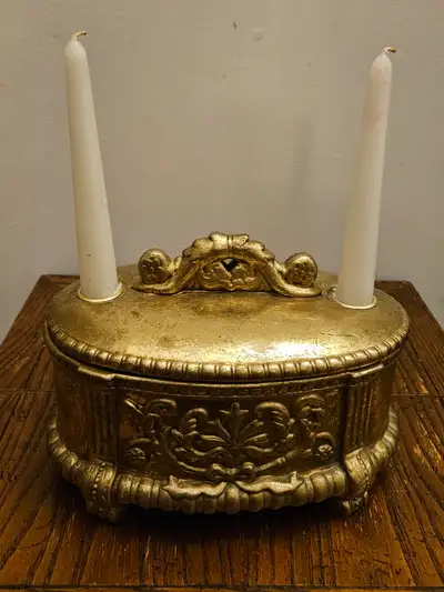 GOLD GILT ROCOCO STYLE PLANTER/CANDLE HOLDER BOX, View more