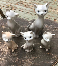 Otagiri ceramic Siamese cat figurines