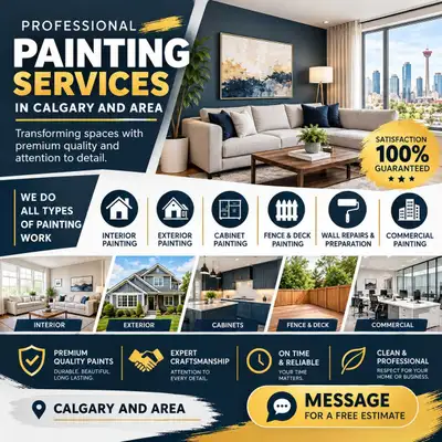 Professional Painting Services in Calgary & Area We provide residential and commercial painting serv...