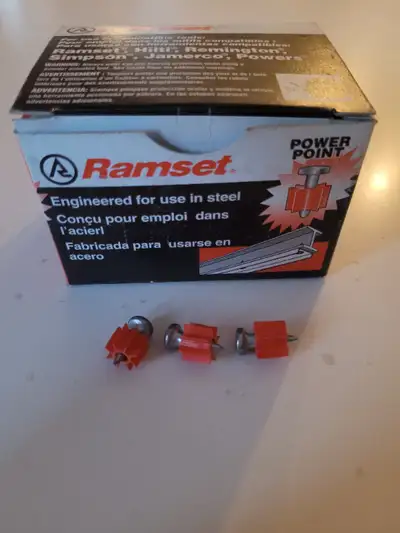 Pins fit Ramset, Hilti, Remington, Simpson fastening tools. 1/2" pins for Steel Fastening / 100 qty...