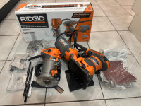 RIDGID 5.5 Amp Corded Compact Router & 2.4 Amp 1/4-inch sander