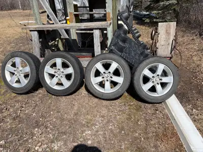 4 - 16 inch rims with 114.3 x 5 bolt pattern, 2 tires 6/32 , 2 tires 7/32