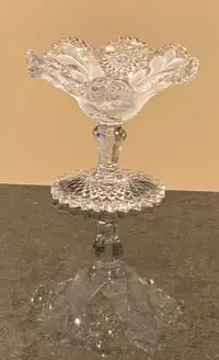 1909 / 1912  Crystal Feather Pattern Footed Bowl
