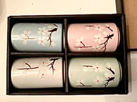 Valentine Day Gift: New in box set of 4 Japanese Sakura cups