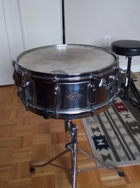 Vintage steel snare drum by ASBA