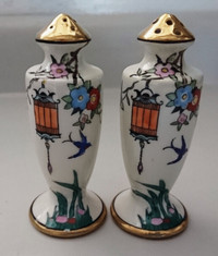 Vintage Porcelain Japanese Salt & Pepper Shakers Hand Painted