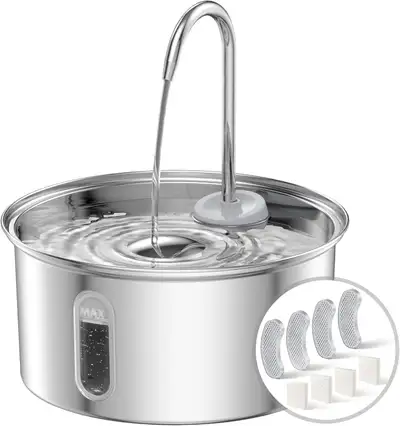 Cat Water Fountain, 108oz Stainless Steel Pet Fountain with Spou, View more