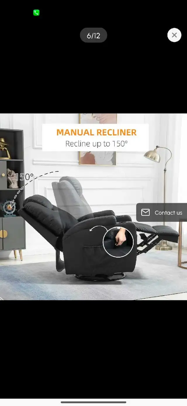 Massage Recliner Chair, Swivel Nursery Rocker Chair in Chairs & Recliners in Markham / York Region - Image 7