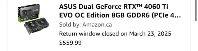 Asus Dual GeForce RTX 4060 ti 8gb in System Components in Winnipeg - Image 6