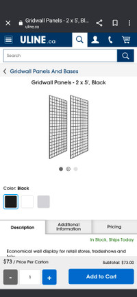Gridwall Panels Black, Tradeshow, Art, Garment, Display, Retail 