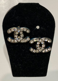 Rhinestone CC Stud Earrings ~ New