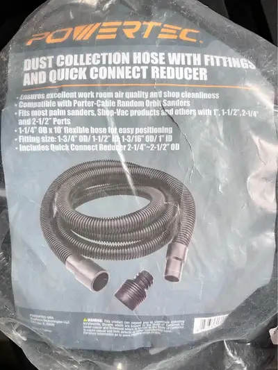 DUST COLLECTION HOSE WITH FITTINGS AND QUICK CONNECT REDUCER, View more