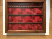 Spoon Display Cabinet Rack Shadow Box glass mirror red velvet li