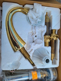 Vintage Designer Long Neck Gold / Brass Tap / Faucet
