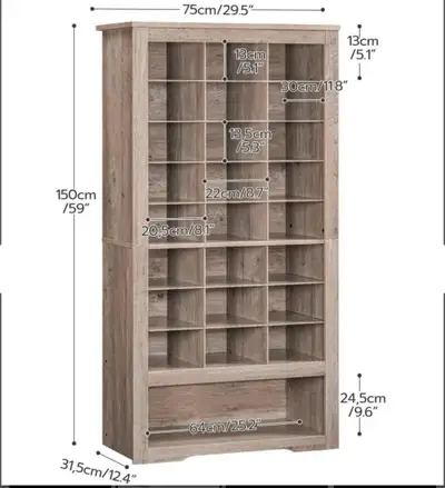 Tall Wooden Shoe Storage Cabinet, View more