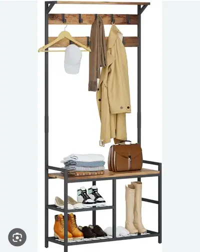 HOMEKOKO Coat Rack Shoe Bench, Hall Tree Entryway Storage Bench, View more