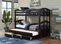 Brand New wooden Bunk Bed with Trundle