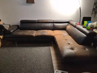 Couch and dinning table with 3 chairs, View more
