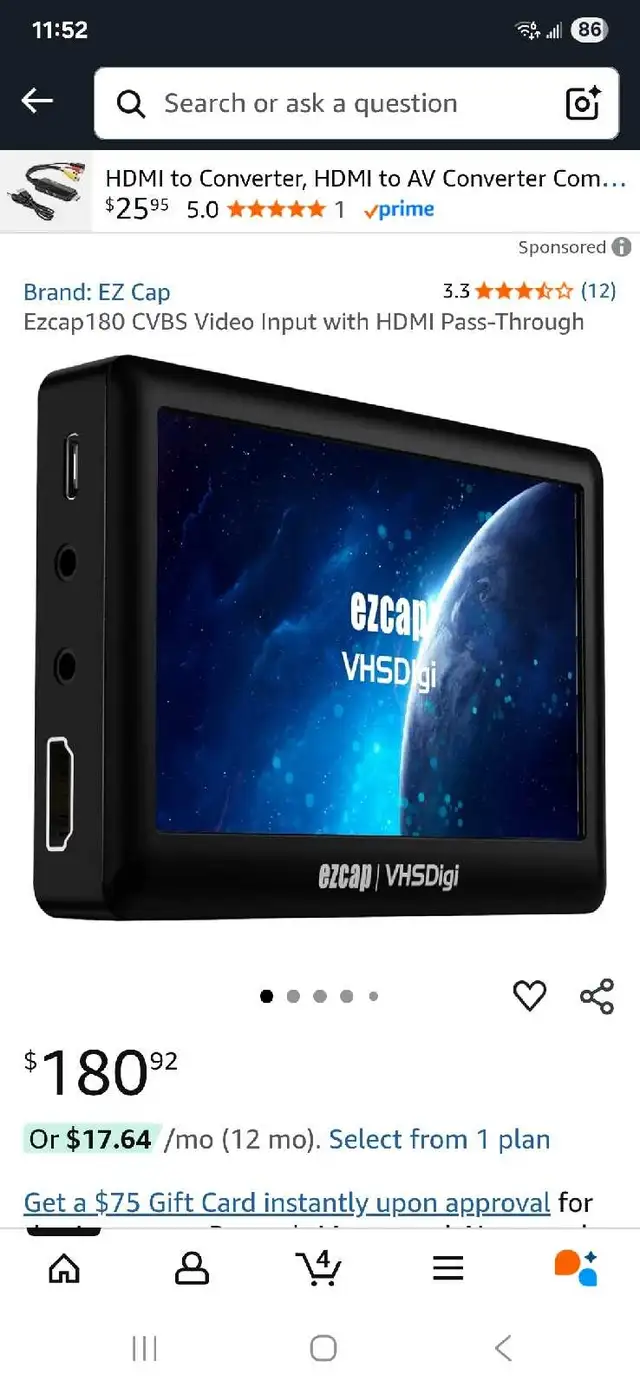 Ezcap180 CVBS Video Input with HDMI Pass-Through