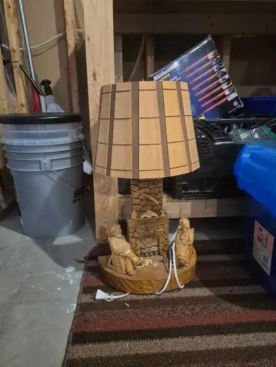 Wood Carved Lamp, View more