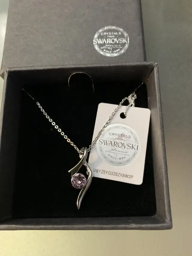 Brand New Swarovski Pink Crystal Angle Pendant with Necklace $35 in Other in Markham / York Region - Image 6
