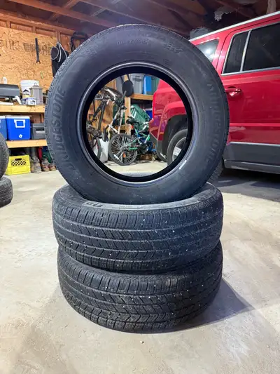 Bridgestone Summer tires 225/65R17, no rims Sold as a set of 3, will give deal on third tire. Blackl...