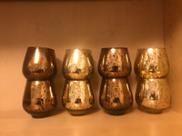 Set of 8 bronze and gold tealights