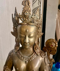 RARE 36" BRONZE TARA STATUE BUDDHA INDIAN BUDDHIST (NEW PRICE)