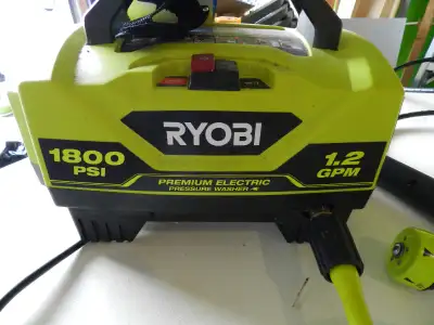 RYOBI 1800 PSI 1.2 GPM Cold Water Electric Pressure Washer + Surface Cleaner + RYOBI 5-in-1 3,300 PS...